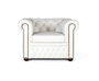 GINER Y COLOMER Sillón Chester uniplaza tapizado en piel natural acabado blanco